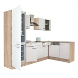 Unitate de bucatarie colt Leziter Yorki 280 Stejar Sonoma / Alb cu Congelator Inferior
