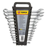 Set chei combinate fixe-inelare Topex 6-22 mm, 12 piese, otel CrV