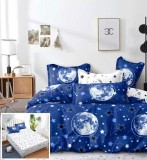 Cumpara ieftin Lenjerie Pat Backgammon Sx152, Bumbac, 6 Piese, Cu Elastic, Albastru