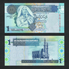 LIBIA █ bancnota █ 1 Dinar █ 2004 █ P-68b █ UNC █ necirculata