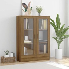 Dulap vitrină, stejar maro, 82,5x30,5x115 cm, lemn prelucrat