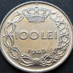 Moneda istorica 100 LEI - ROMANIA, anul 1943 * cod 2959 = oglinda