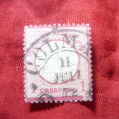 Timbru Germania - Deutsche Reich 1gr 1872 rosu , scut mic , stampilat