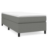 Cumpara ieftin Pat box spring cu saltea, gri inchis, 80x200 cm, textil