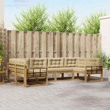 vidaXL Set de canapele de exterior cu pernă 6 pcs Alb și Bej 3386947