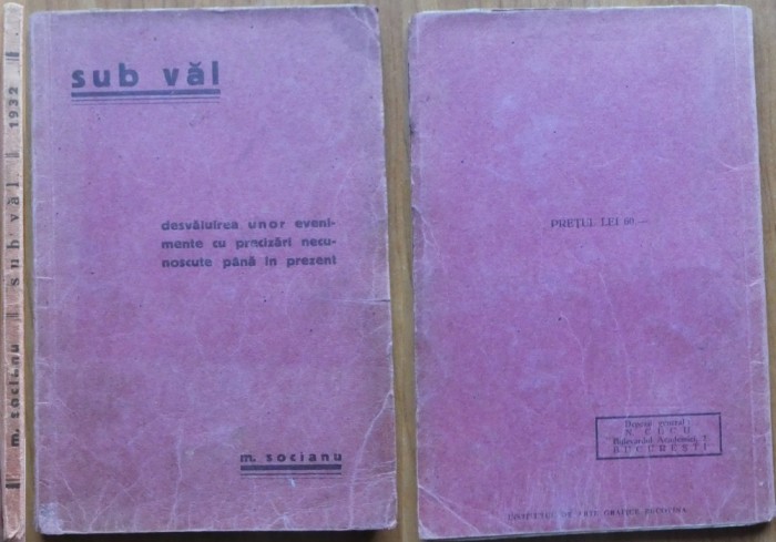M. Socianu, Sub val; Ocupatia Capitalei de catre nemti, memorii inedite, 1932