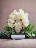 Copăcel artificial floral alb 25 cm