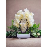 Copăcel artificial floral alb 25 cm