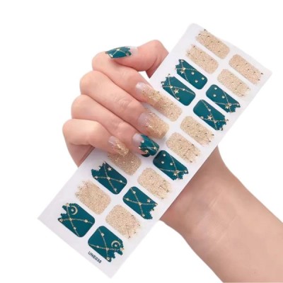 Stickere gel pentru unghii semi-curate - &amp;icirc;nfrumusețate, verde &amp;icirc;nchis foto