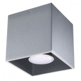 Lustră De Tavan Quad Gri Aluminiu 1 Bec Pătrat Modern De Interior
