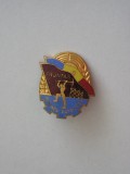 QW9 L 4 - Insigna - tematica comunism - Fruntas in munca patriotica, Romania de la 1950