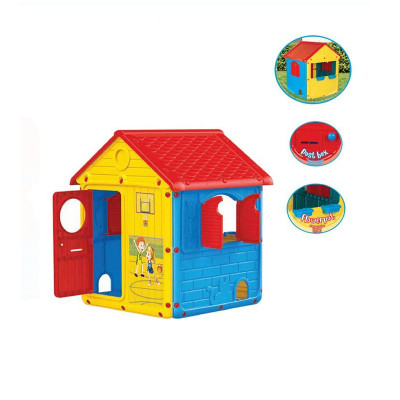 Casa de exterior pentru copii, multicolora cu sonerie, 12 5x 100 x 104 cm foto