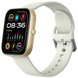 Cumpara ieftin Smartwatch iSEN C08, Auriu, Curea TPU Alb, 1.91 TFT, Ritm Cardiac, Tensiune Arteriala, Oxigen in Sange (SpO2), Moduri Sport, Notificari Apeluri Mesaje
