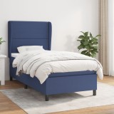 Gossi pat box spring cu saltea, albastru, 100x200 cm, textil