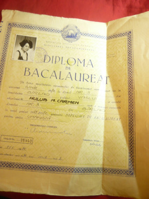 Diploma de Bacalaureat -Liceul 3 Barlad 1970 foto
