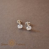 Cercei Unisex cu Cristal Zirconia Alb - Argint 925, 5 mm