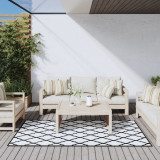 Covor de exterior, gri si alb, 100x200 cm, design reversibil GartenMobel Dekor, vidaXL