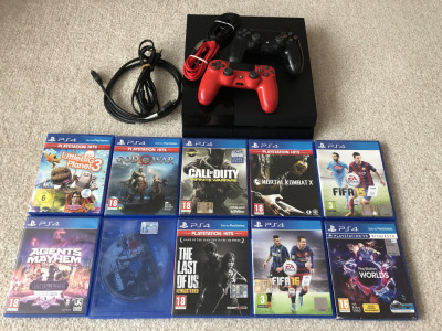 PS4 PLAYSTATION 4 500GB 2 MANETE + 10 JOCURI + CABLU HDMI LITTLE BIG PLANET 3 foto