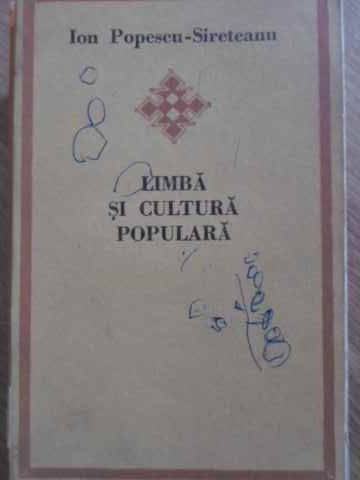 LIMBA SI CULTURA POPULARA-ION POPESCU-SIRETEANU