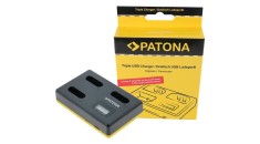 &Icirc;ncărcător triplu USB PATONA f. Sony NP-BX1 BX BX1 NP-BX1 Cybershot DSC HX300 DSC HX50V DSC RX1 incl. Cablu USB tip C