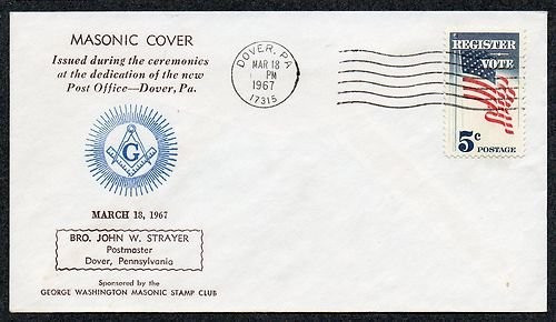 United States 1967 Brother John Strayer, PM - Masonic Dedication Dover PA K.274