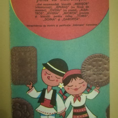 1979, Reclamă biscuiți, 19 x 12,5 cm, Întrepr. panificație DOBROGEA Constanța