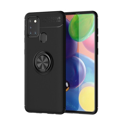 Husa TPU Lenuo Invisible Holder pentru Samsung Galaxy A21s, Neagra foto