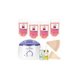 Kit Epilare Profesional, SensoPro Milano, Rosa, Incalzitor, 4 Pachete Ceara, 2 Ulei Epilare, Spatule