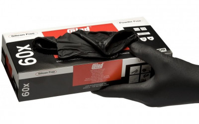 Manusi de protectie de nitril de unica folosinta, Marimea XL, negru pachet 60 buc foto