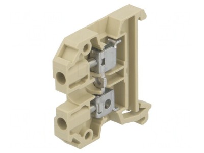 Conector de &amp;Icirc;mbinare Șine 4mm2 Piste 1 Borne 2 Bej 6.5mm foto