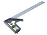 Echer Proline 300mm cu scară pe ambele părți, unghiuri 90/45&deg;, bază cu nivela