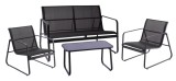 Cumpara ieftin Set mobilier gradina gri antracit 75 x 44,5 x 41, 61,5 x 75 x 76, 114 x 75 x 76 cm