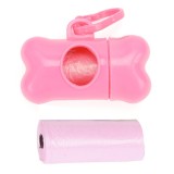 Set 2 role x 15 saci menajeri pentru fecale si dispenser cu agatatoare in forma de os, pentru caini si pisici, Roz, Ropet