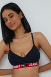 Tommy Hilfiger Sutien culoarea albastru marin, Tommy Jeans