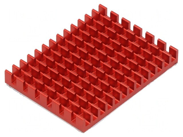 Radiator extrudat cu aripioare roșu Raspberry Pi 40mm