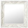 VidaXL Oglindă de perete &icirc;n stil baroc, alb, 50 x 50 cm 320312
