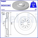 Set discuri frana fata DELPHI, Alfa Romeo Giulia (952 ), 10.2015-, Stelvio (949 ), 12.2016-, Fata; puntea fata