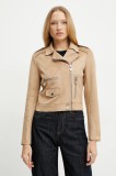 Morgan geaca ramones GOUSMI femei, culoarea bej, de tranzitie, GOUSMI
