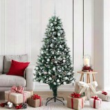 vidaXL Brad de Crăciun artificial Verde 180 cm PVC și Oțel și Plastic 3396267