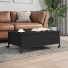 VidaXL Măsuță de cafea cu roți, negru, 91x55x34 cm, lemn prelucrat
