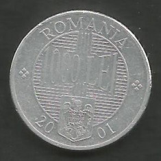 ROMANIA 1000 1.000 LEI 2001 [2] VF+ , livrare in cartonas
