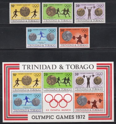 Trinidad Tobago - Jocurile Olimpice - Munchen, Serie + Colita, MNH foto