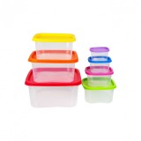 Set 7 cutii alimente, ovale, 5 litri+3 litri+2 litri+1,1 litri+590 ml+340 ml+180 ml, Rainbow