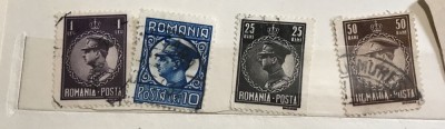 Timbre Roamnia Regele Ferdinant 25, 50 bani si 1,10lei foto