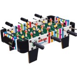 Masa de fotbal cu teren si 18 jucatori flippy, 6 manere, cu tablou scor, din metal, lemn si abs, 51 x 44 x 17.5 cm, cu picioare, design multicolor, pe