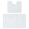 Set de baie din doua piese SUPREME LINES, linii, anti-alunecare, moale - alb, 60x100 cm