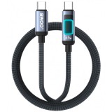 Cablu Date si Incarcare USB-C - USB-C BWOO X324CC Display, 65W, 1m, Negru