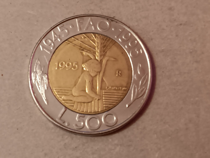 M3 C50 - Moneda foarte veche - San Marino - 500 lire - FAO - 1995