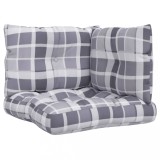 Cumpara ieftin Perne de paleti, 3 buc., gri carouri, material textil