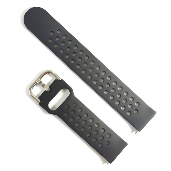 Curea pentru ceas Neagra din Silicon tip SmartWatch - 20mm, 22mm JD1604